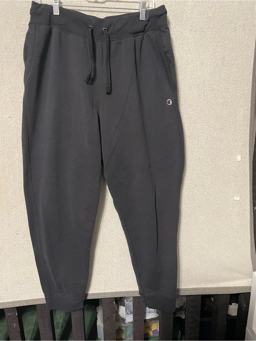 Champion Black Drawstring Joggers with Logo sweatpants
